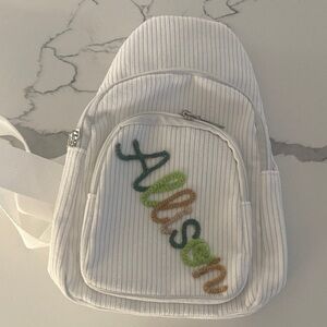 White Kids Mini Backpack with Multicolor Accents